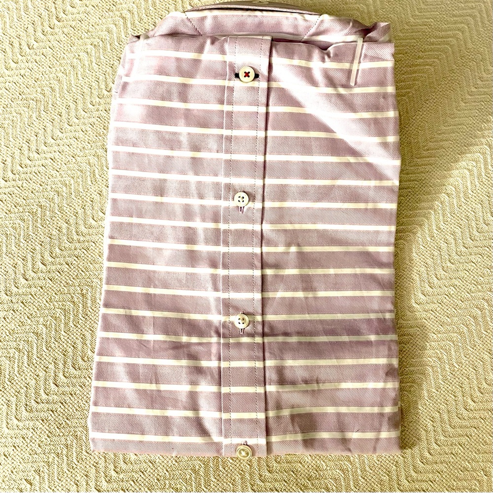 Tommy Hilfiger NEW Men’s Pastel Purple and Cream Striped Shirt 👔 Size: Small - Picture 4 of 8